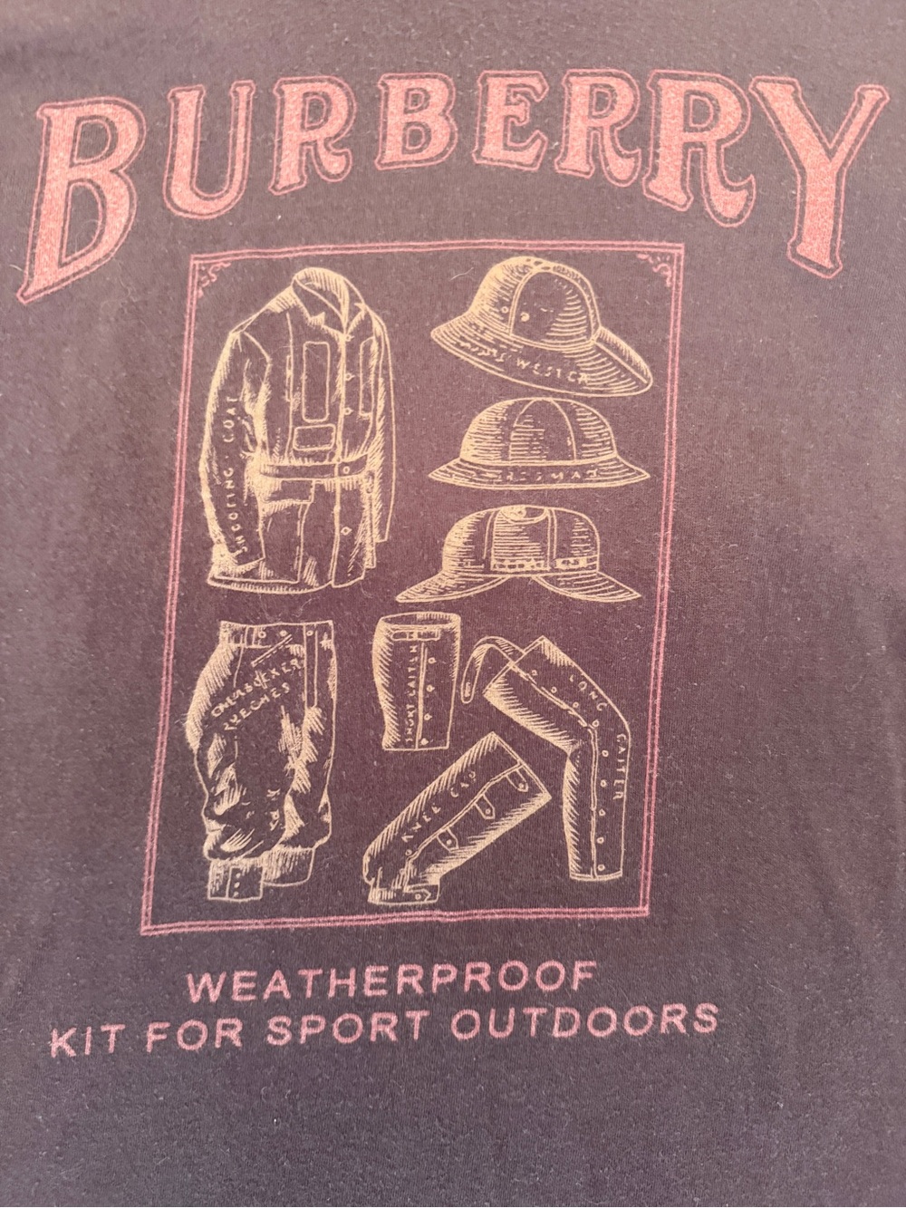 Burberry Brown Tee with Faded Red Graphic - Picture 6 of 7